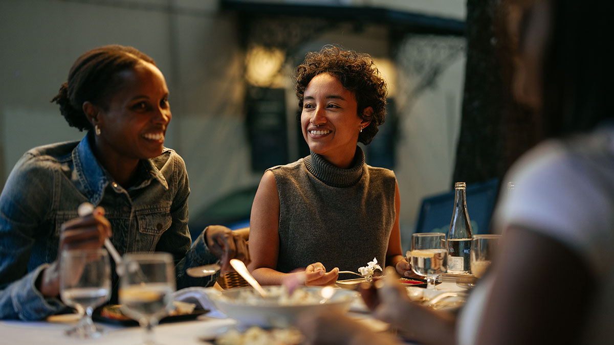people dining at a restaurant