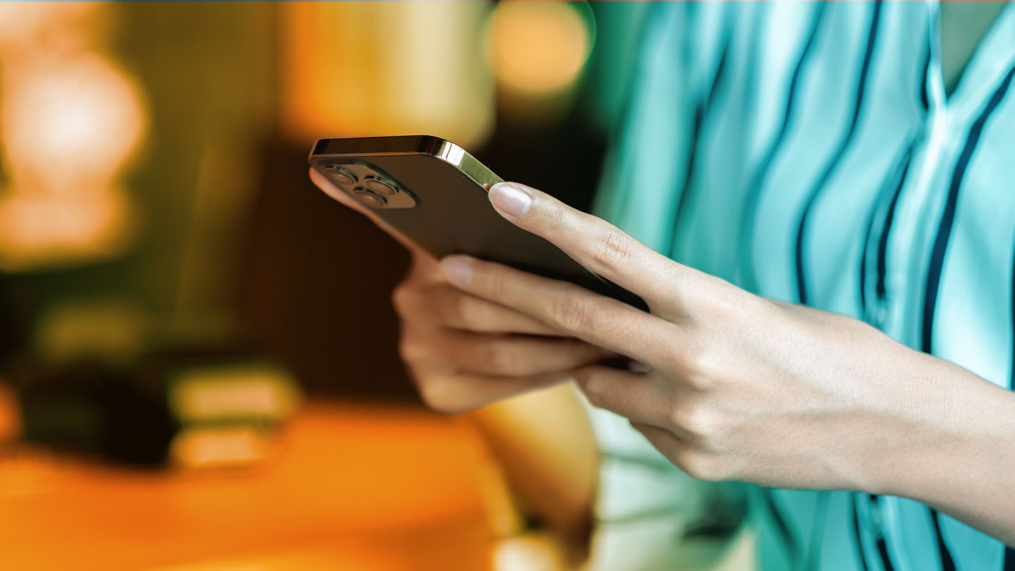 person looking at a smartphone