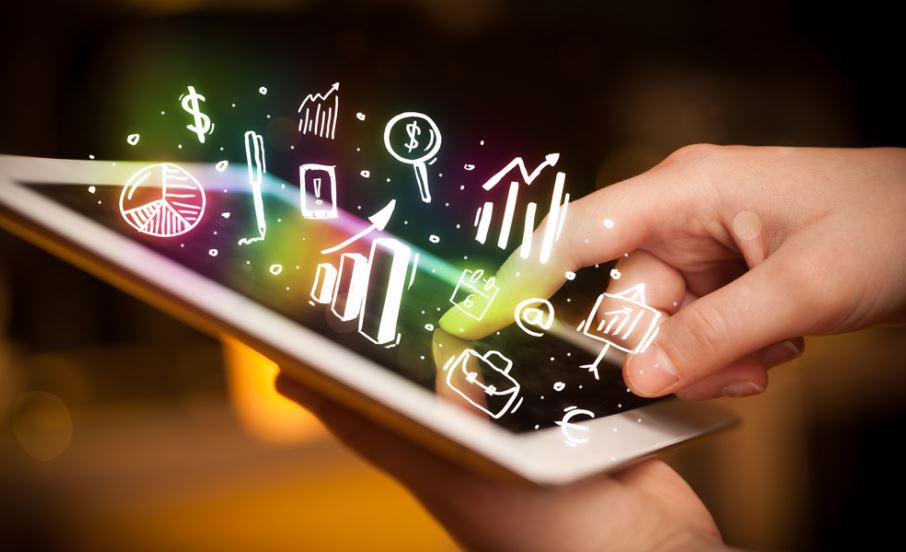 a person using a tablet